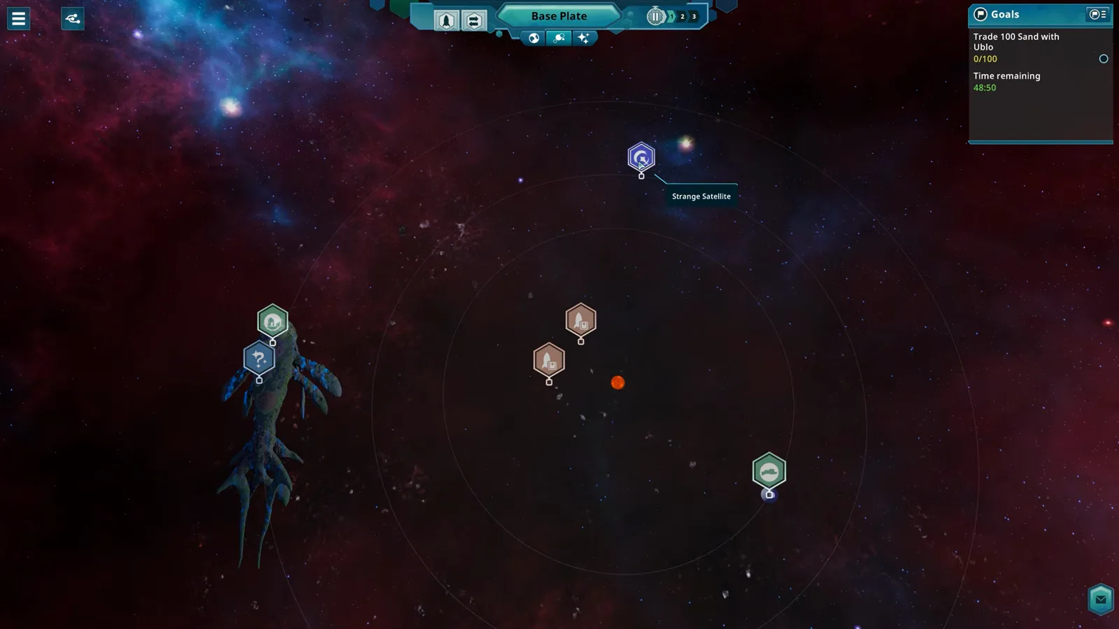 Wide view of connected settlement clusters across the curved back of Kewa the space whale